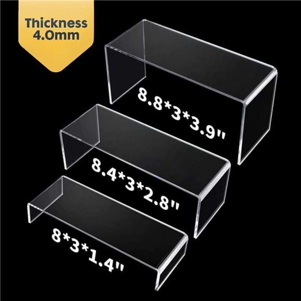 Display Risers, 6 Pcs Rectangular Clear Acrylic Showcase Collectibles Display - Picture 7 of 7